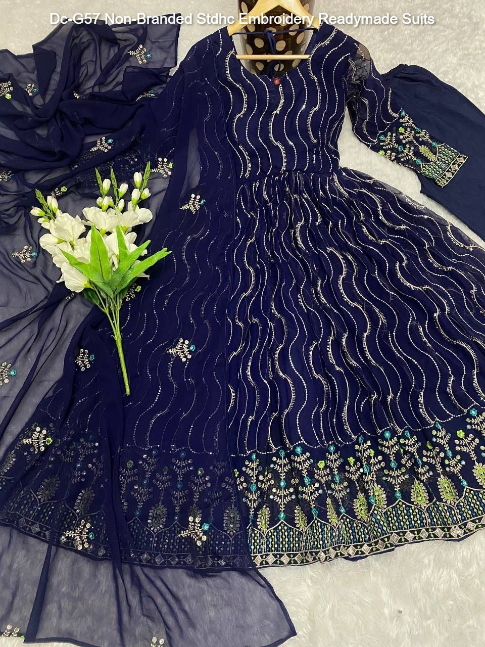 Dc-G57 Non-Branded Stdhc Embroidery Readymade Suits