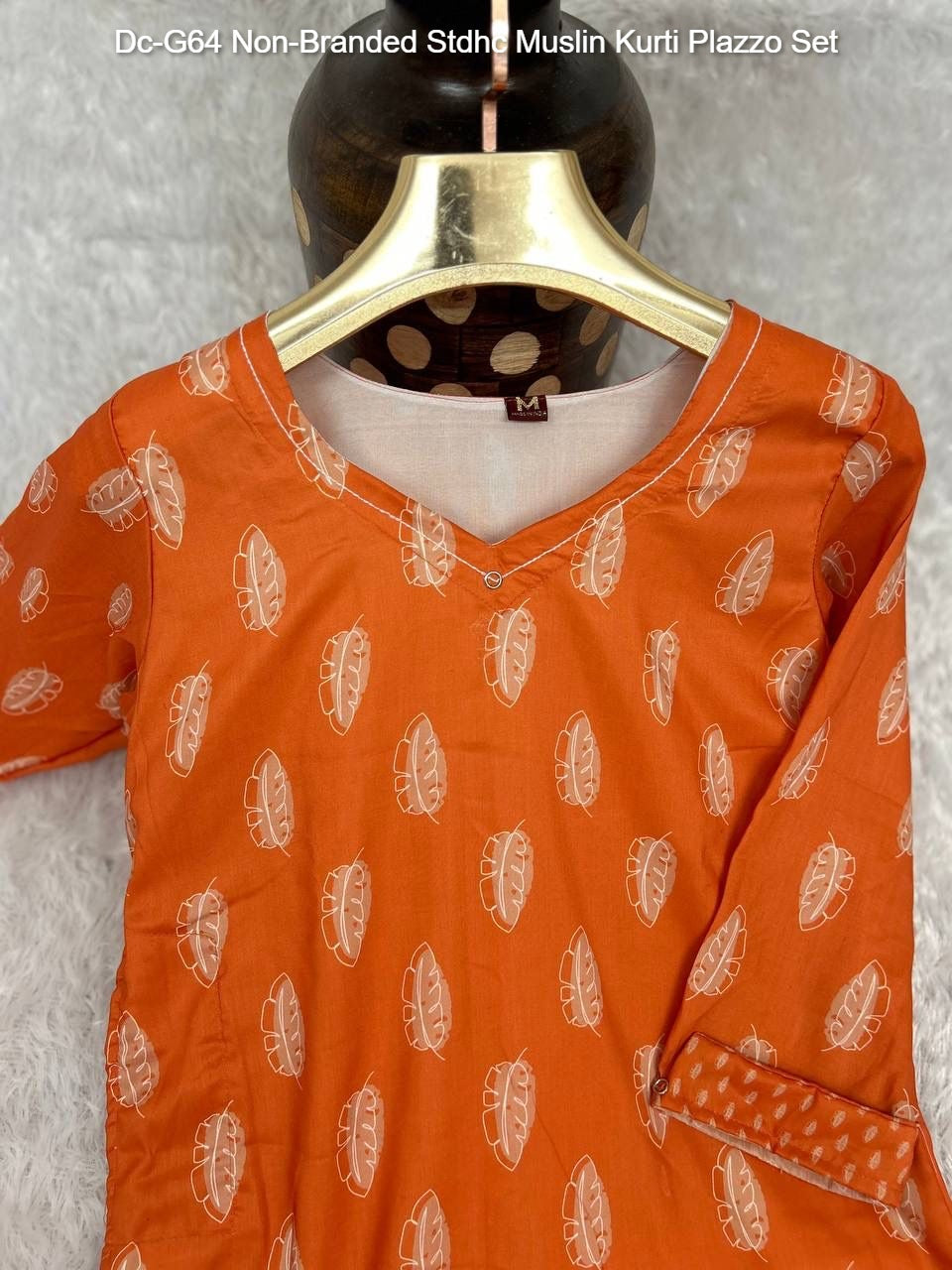 Dc-G64 Non-Branded Stdhc Muslin Kurti Plazzo Set