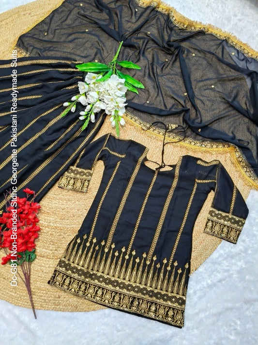 Dc-G81 Non-Branded Stdhc Georgette Pakistani Readymade Suits