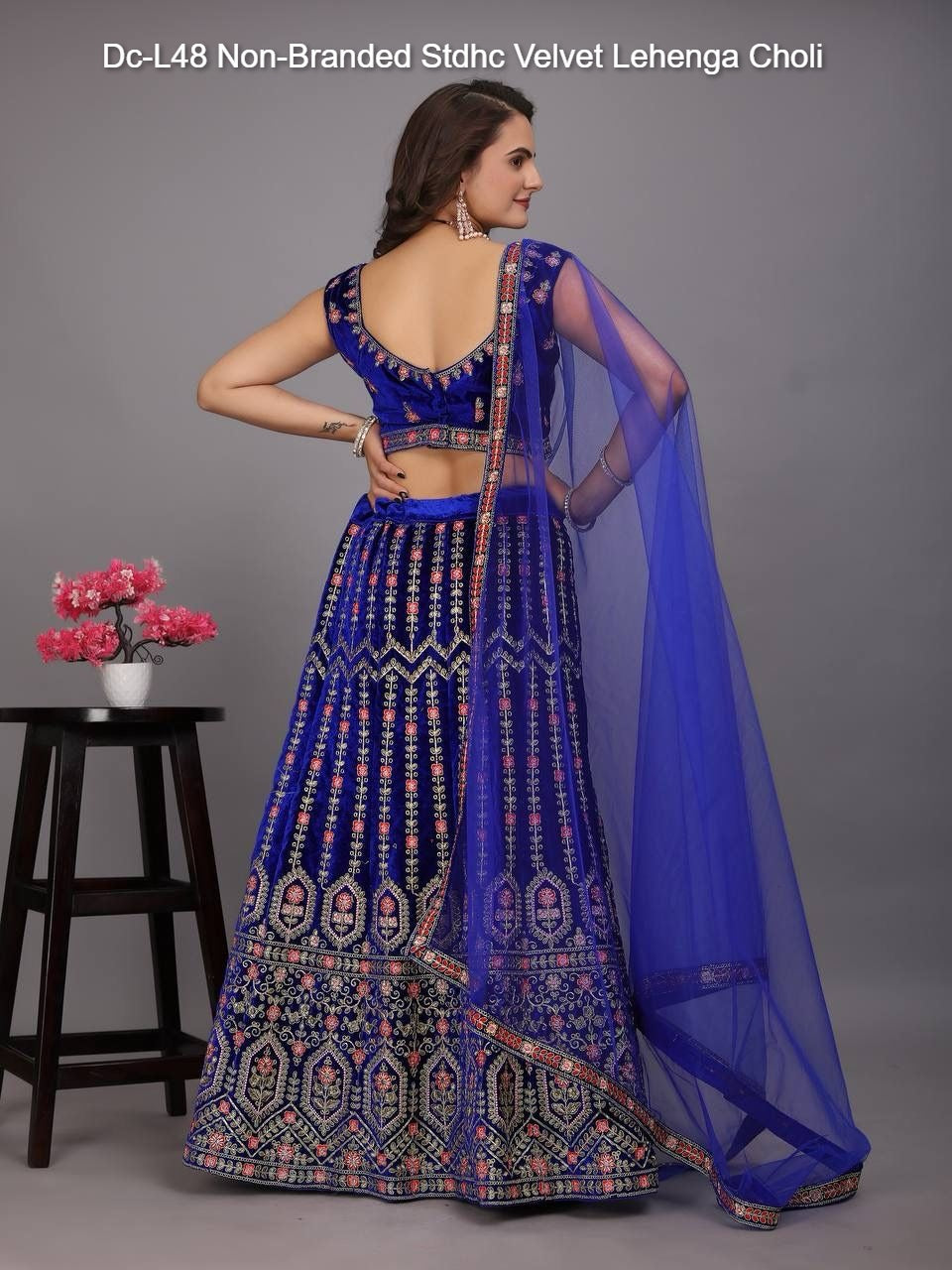 Dc-L48 Non-Branded Stdhc Velvet Lehenga Choli
