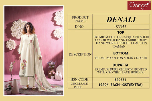 Denali 3353 Ganga Cotton Unstitched Suits