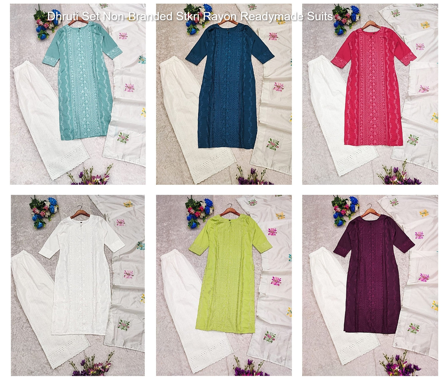 Dhruti Set Non-Branded Stkri Rayon Readymade Suits