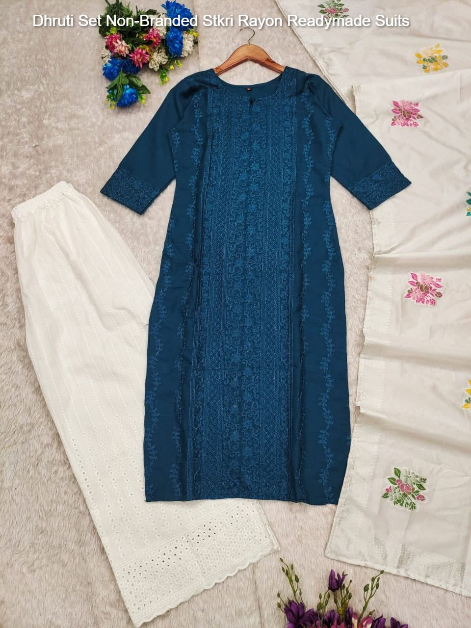 Dhruti Set Non-Branded Stkri Rayon Readymade Suits