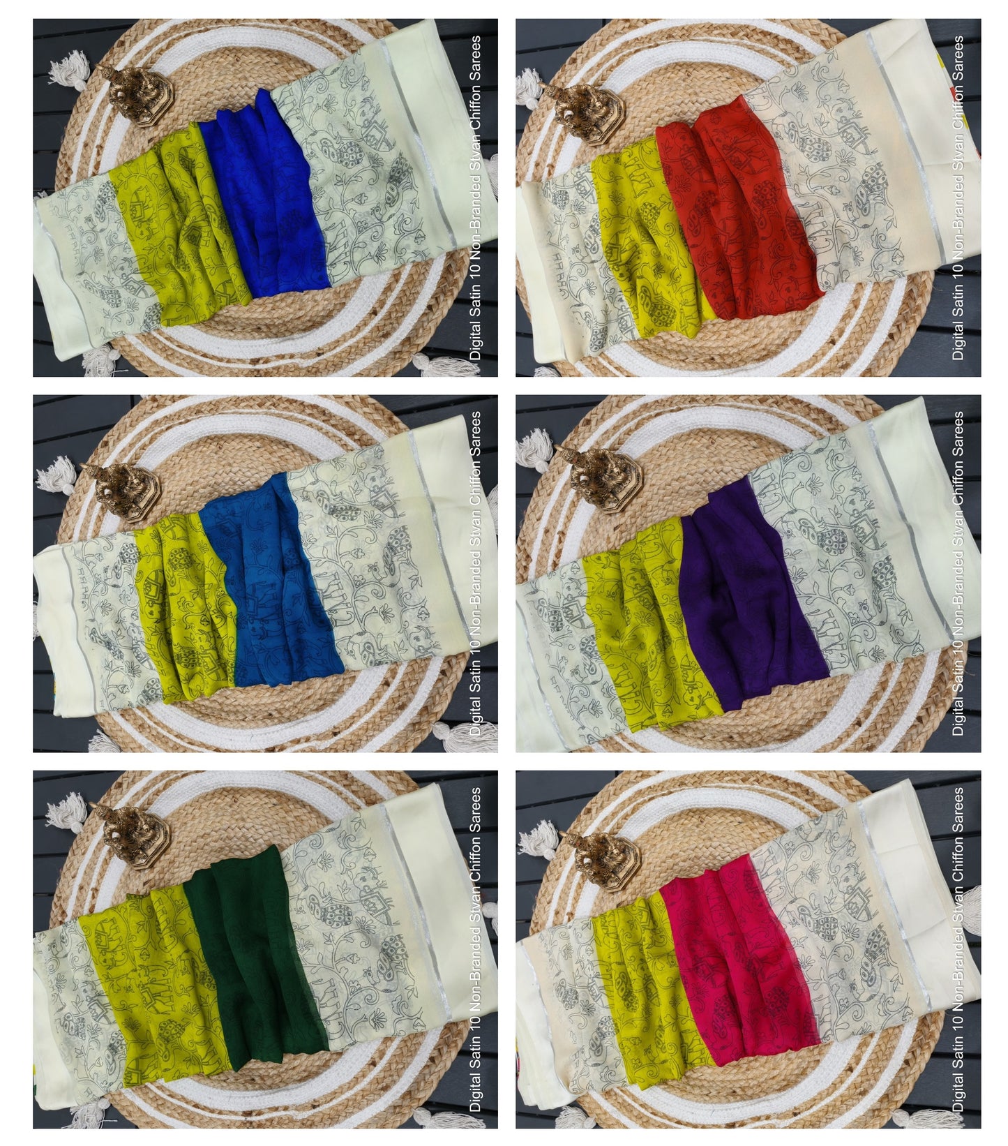 Digital Satin 10 Non-Branded Stvan Chiffon Sarees