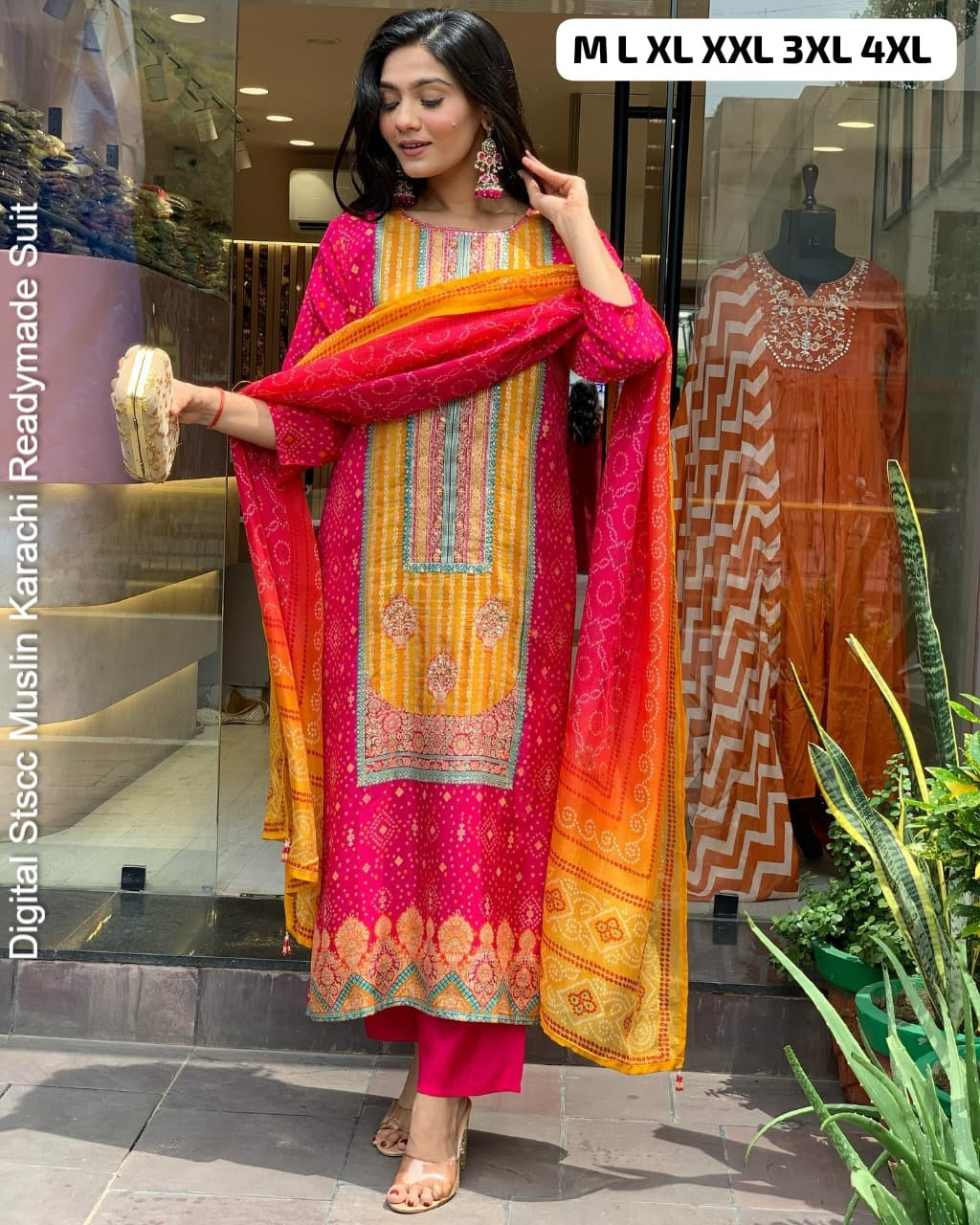 Digital Stscc Muslin Karachi Readymade Suit