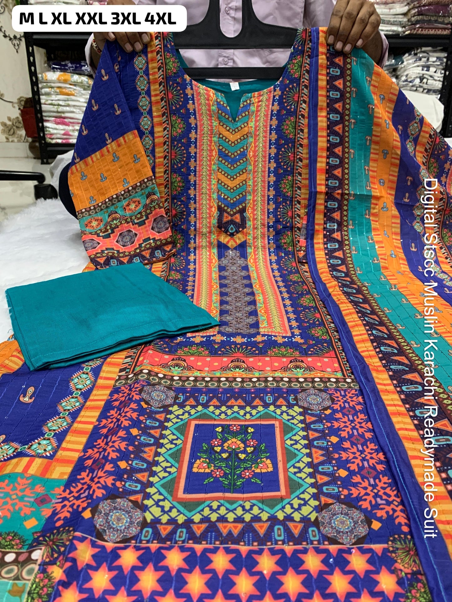Digital Stscc Muslin Karachi Readymade Suit