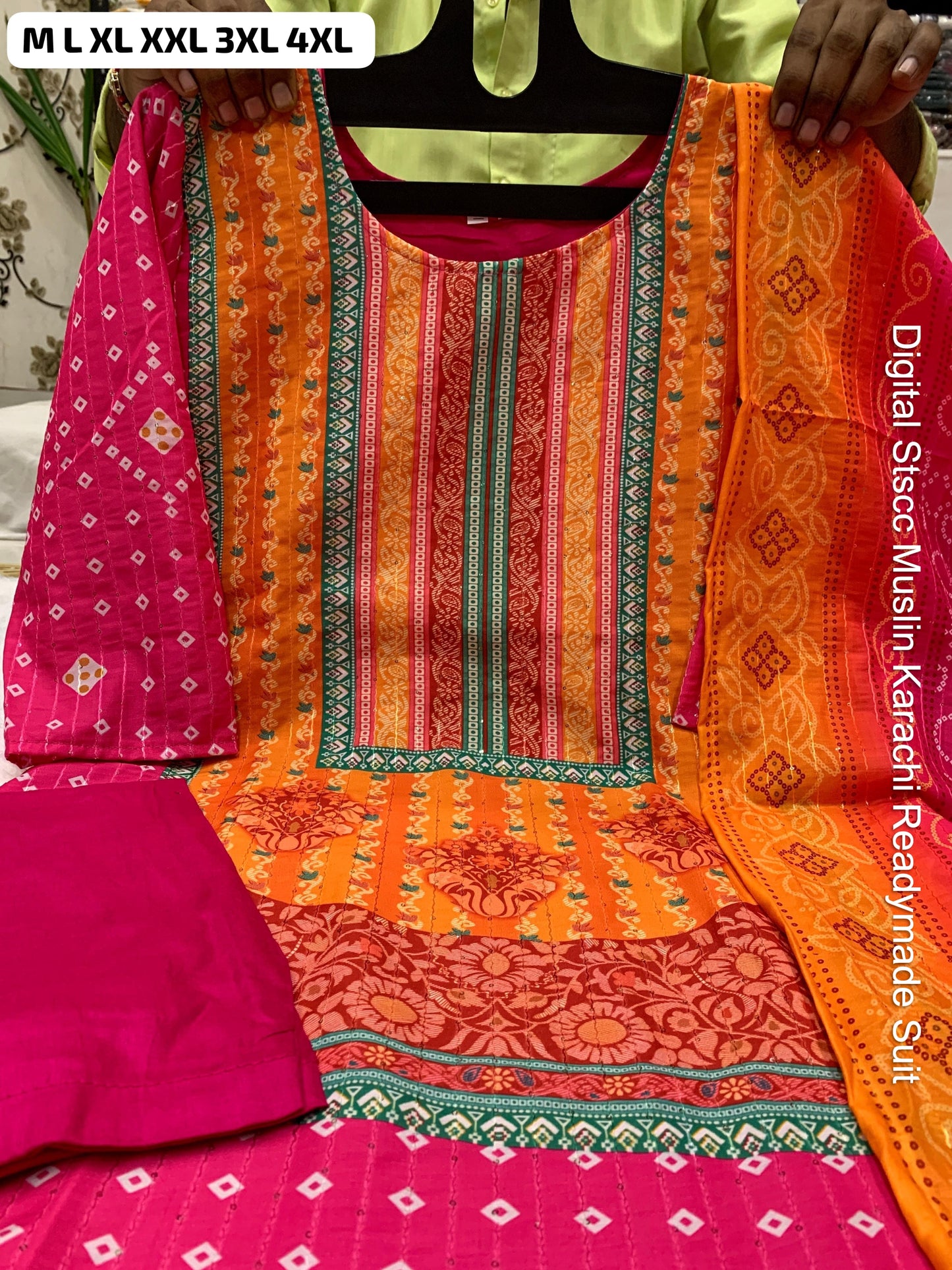 Digital Stscc Muslin Karachi Readymade Suit