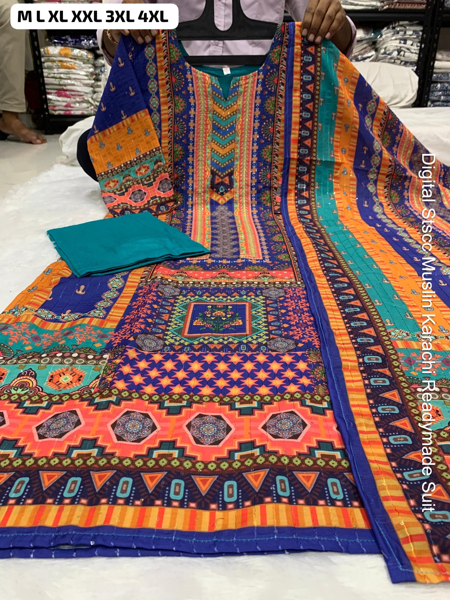 Digital Stscc Muslin Karachi Readymade Suit
