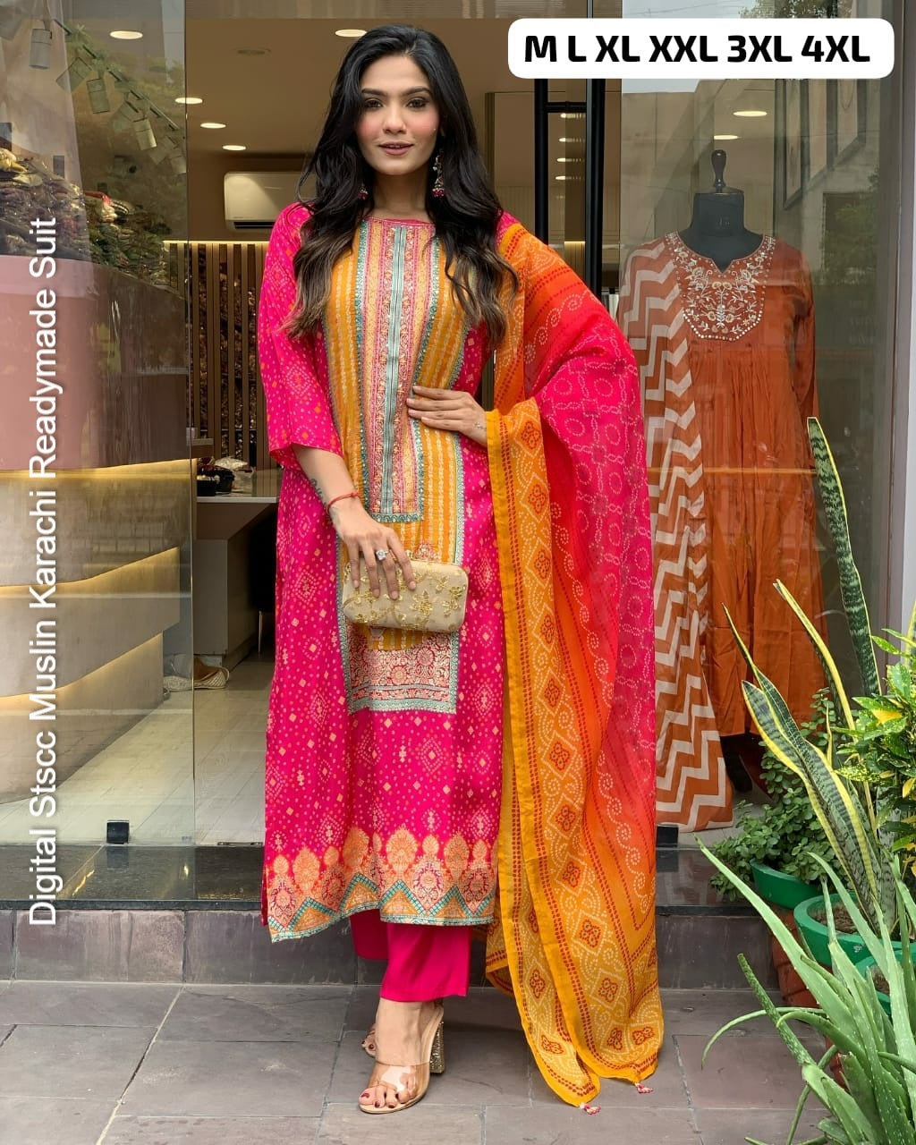 Digital Stscc Muslin Karachi Readymade Suit