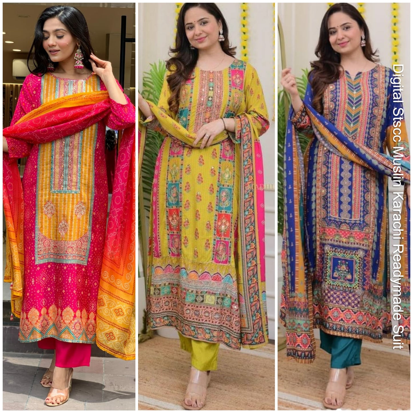Digital Stscc Muslin Karachi Readymade Suit