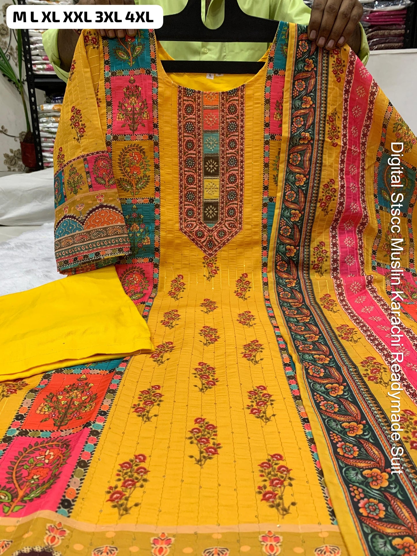 Digital Stscc Muslin Karachi Readymade Suit