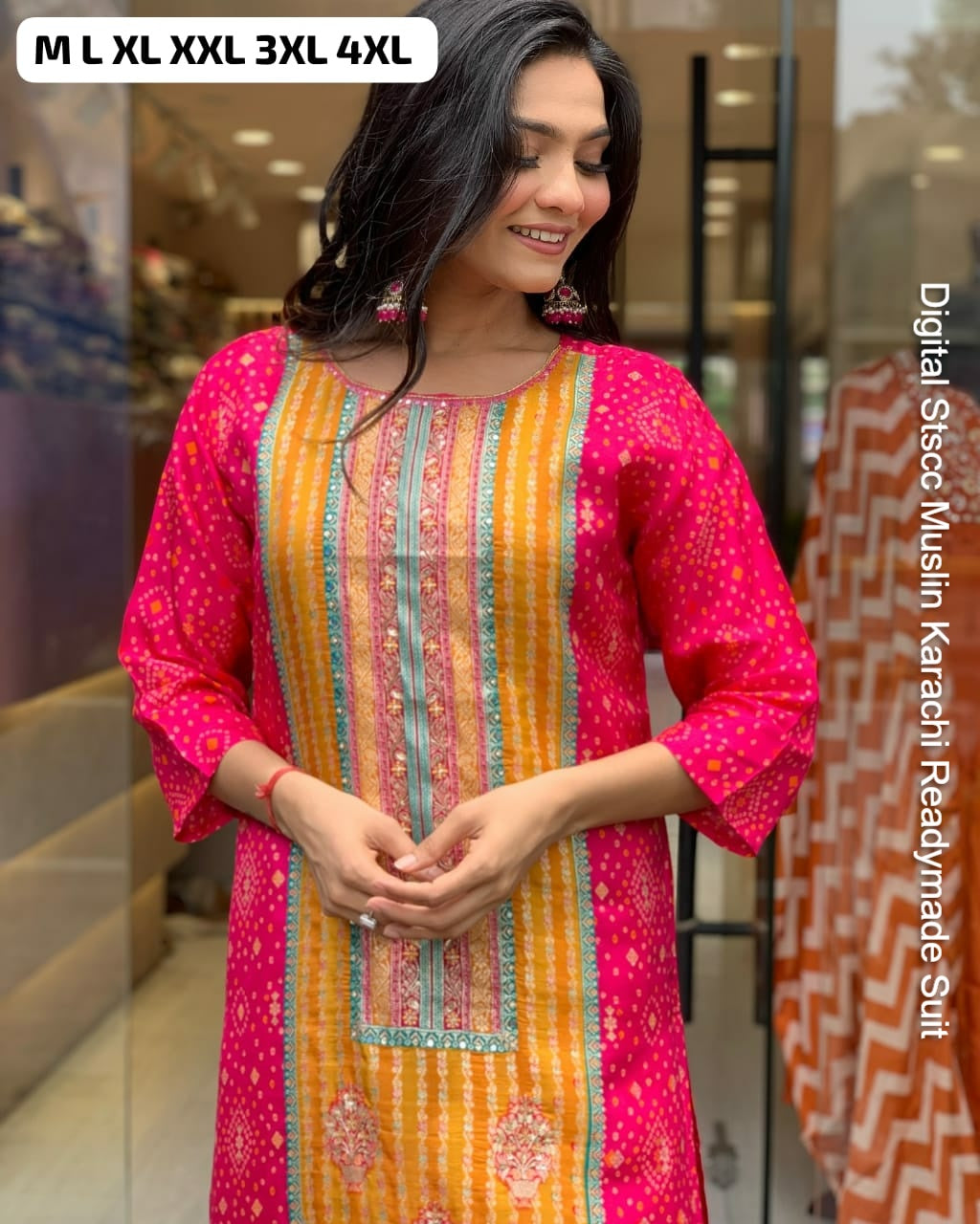 Digital Stscc Muslin Karachi Readymade Suit