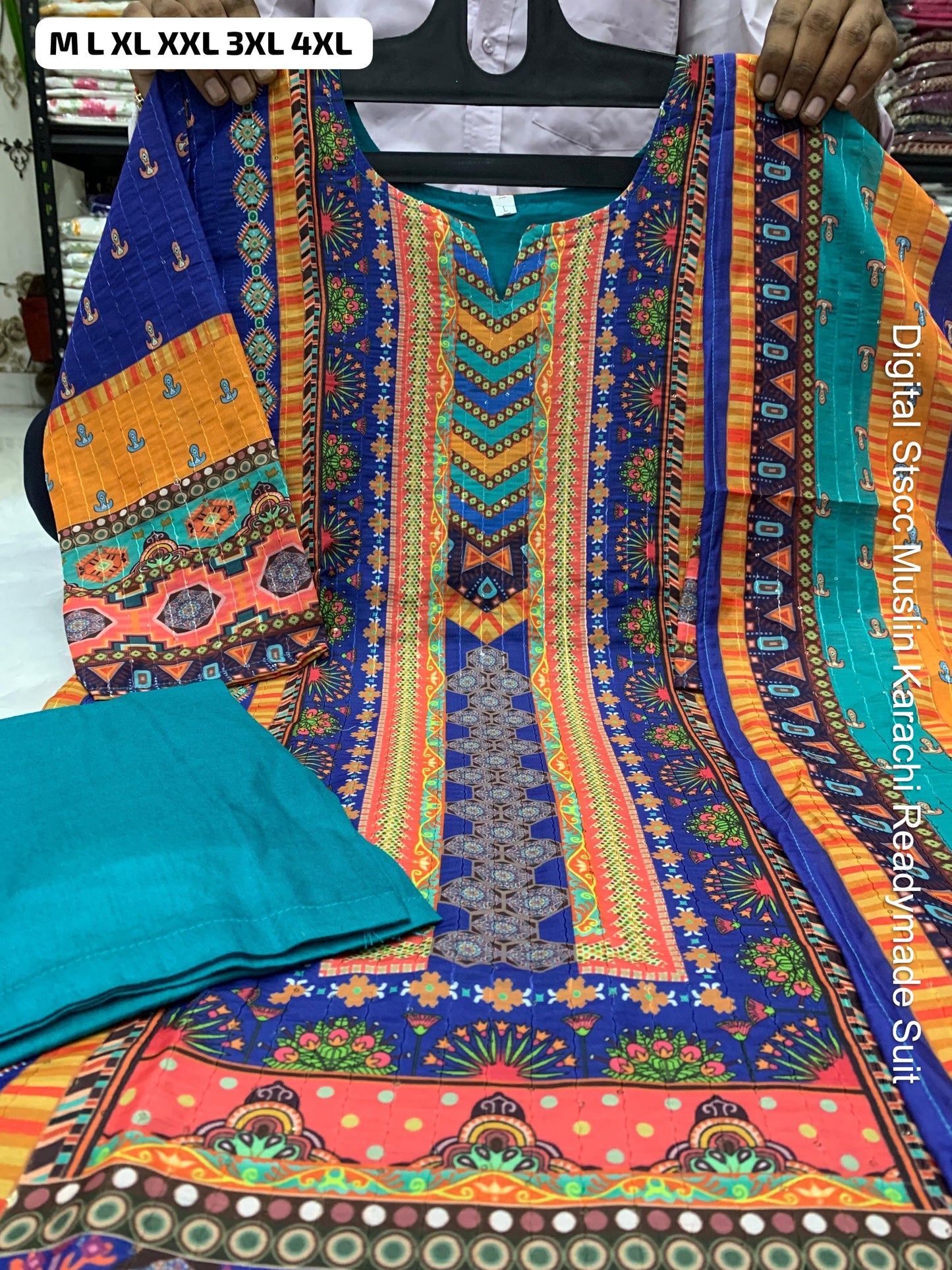 Digital Stscc Muslin Karachi Readymade Suit