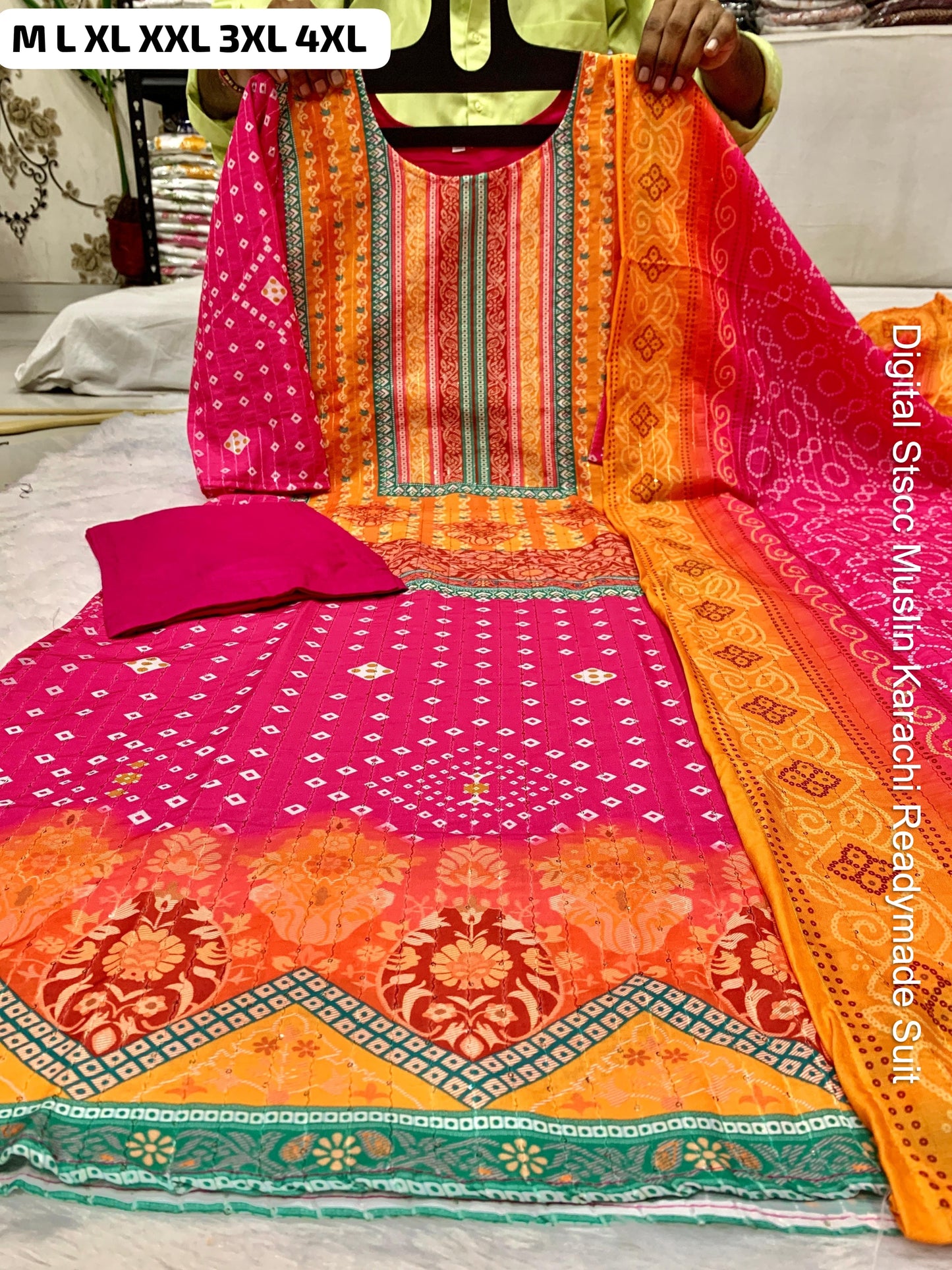 Digital Stscc Muslin Karachi Readymade Suit
