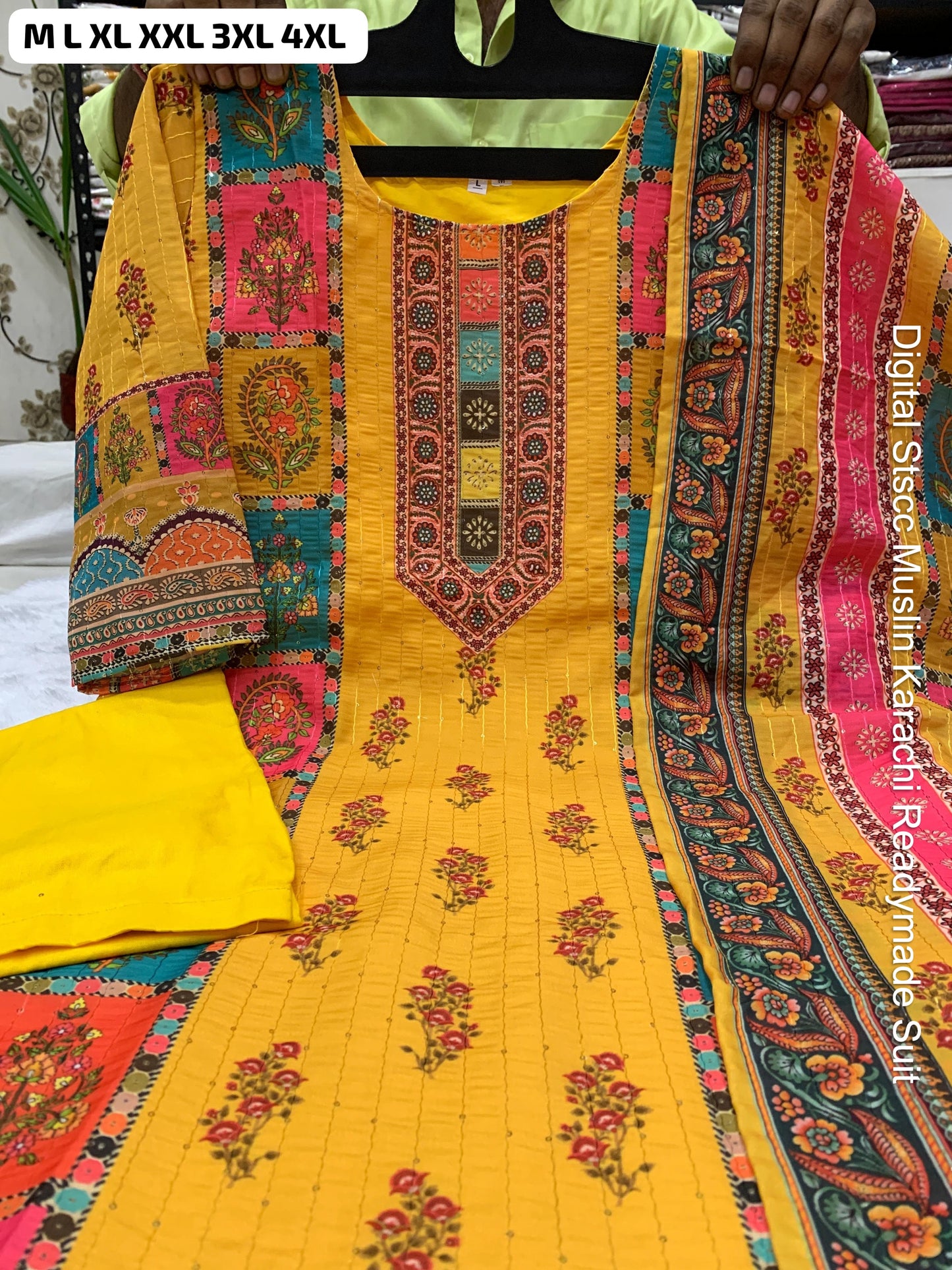 Digital Stscc Muslin Karachi Readymade Suit