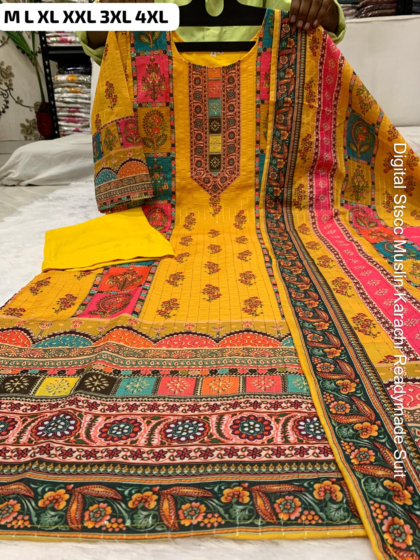 Digital Stscc Muslin Karachi Readymade Suit