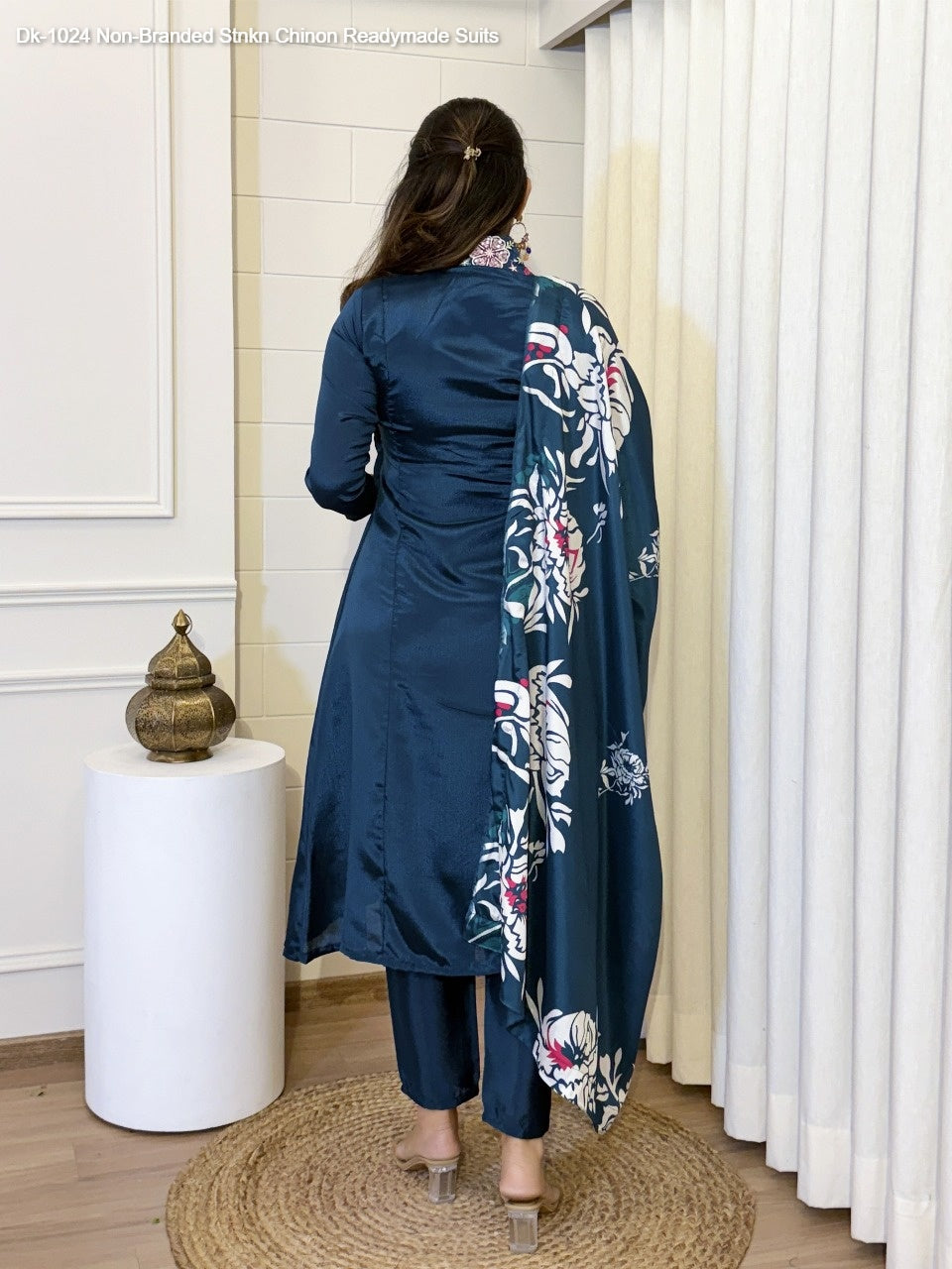 Dk-1024 Non-Branded Stnkn Chinon Readymade Suits
