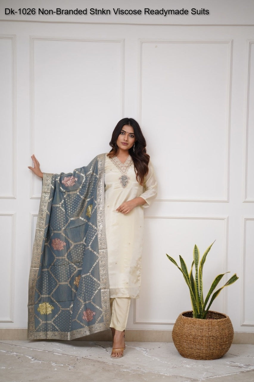 Dk-1026 Non-Branded Stnkn Viscose Readymade Suits