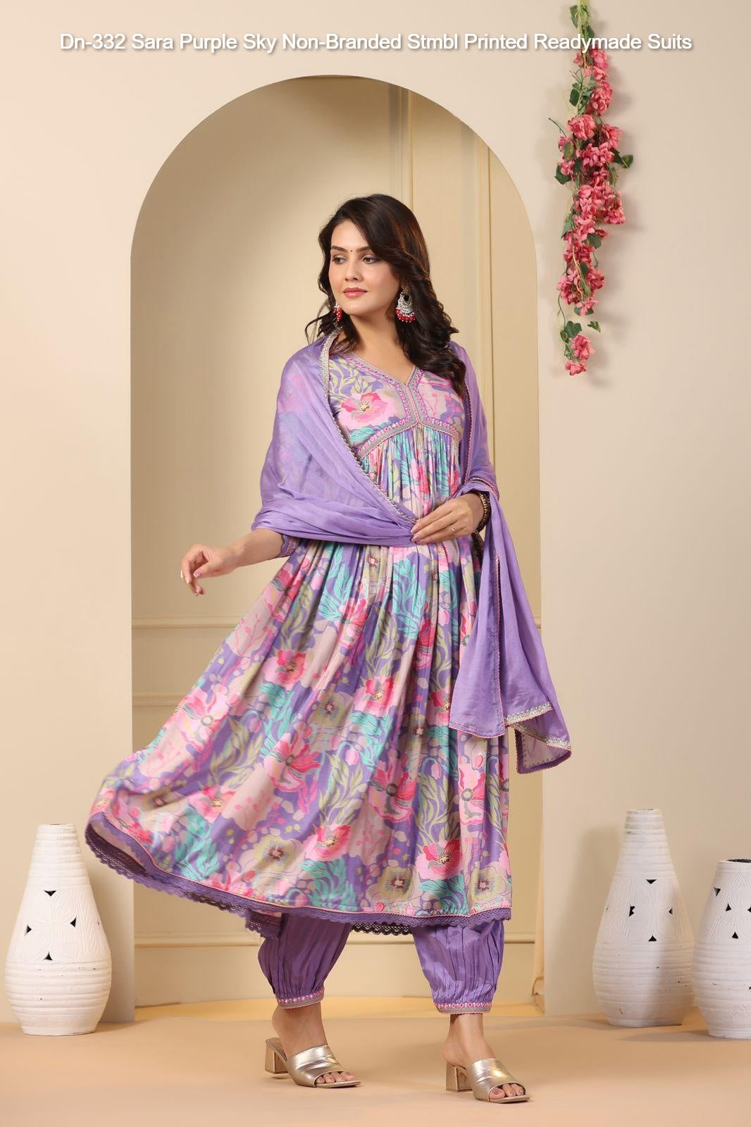 Dn-332 Sara Purple Sky Non-Branded Stmbl Printed Readymade Suits