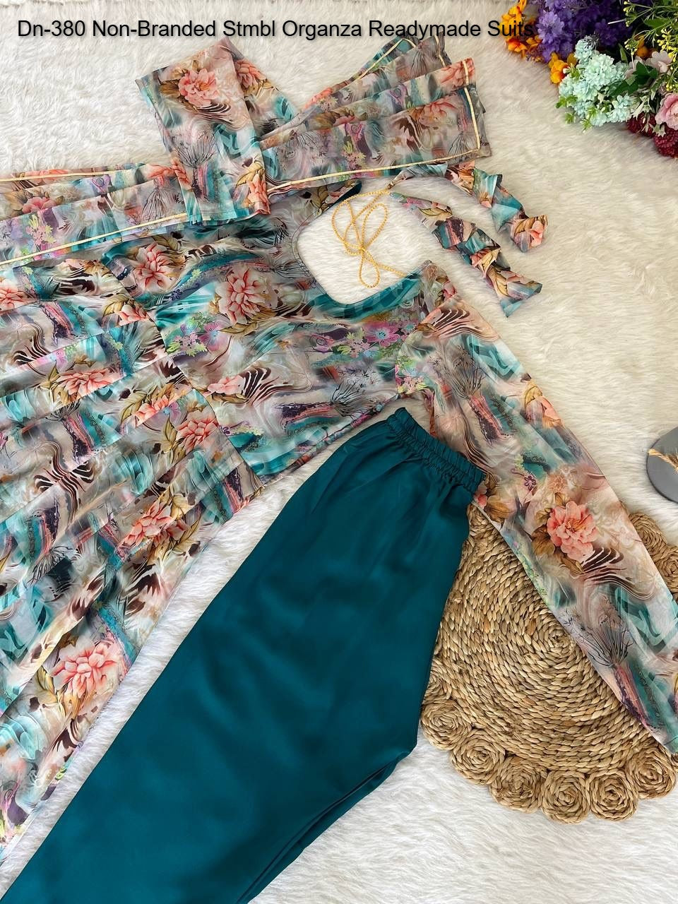 Dn-380 Non-Branded Stmbl Organza Readymade Suits