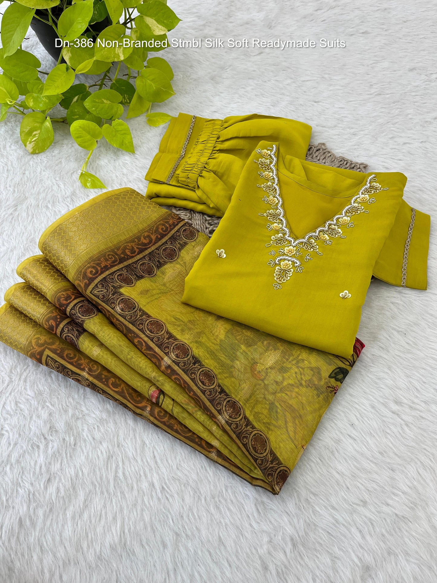 Dn-386 Non-Branded Stmbl Silk Soft Readymade Suits