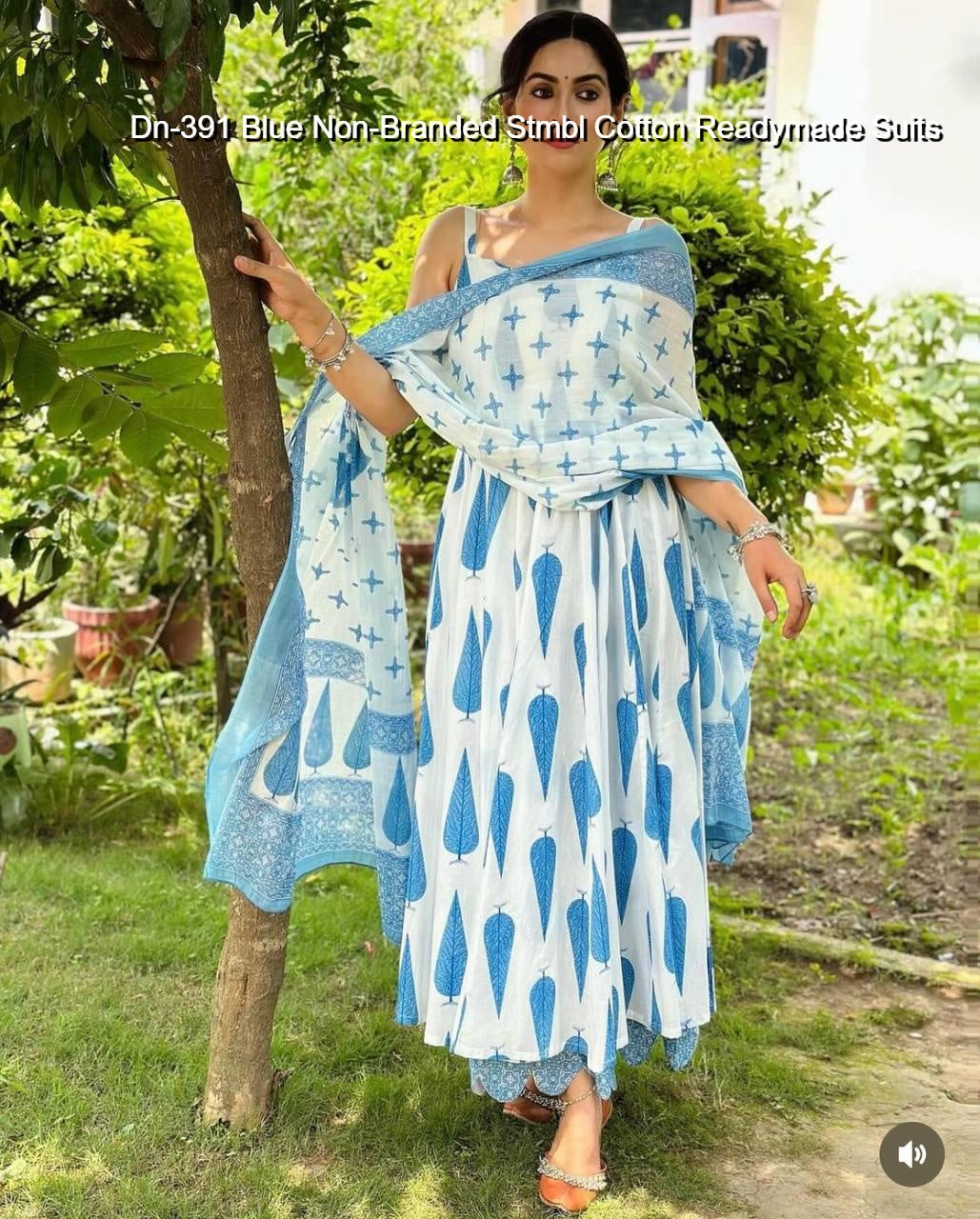 Dn-391 Blue Non-Branded Stmbl Cotton Readymade Suits