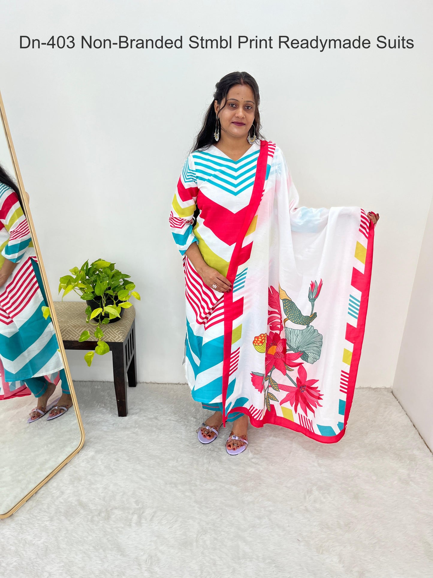 Dn-403 Non-Branded Stmbl Print Readymade Suits