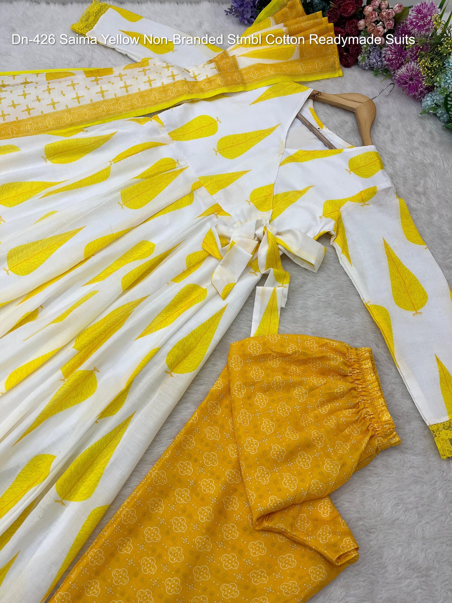 Dn-426 Saima Yellow Non-Branded Stmbl Cotton Readymade Suits