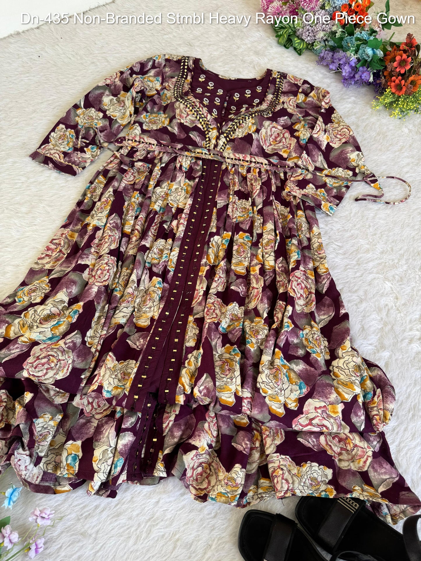 Dn-435 Non-Branded Stmbl Heavy Rayon One Piece Gown