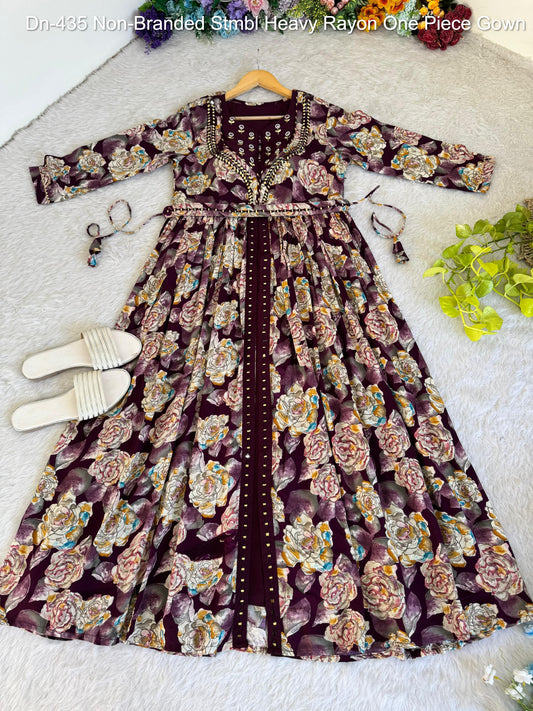 Dn-435 Non-Branded Stmbl Heavy Rayon One Piece Gown