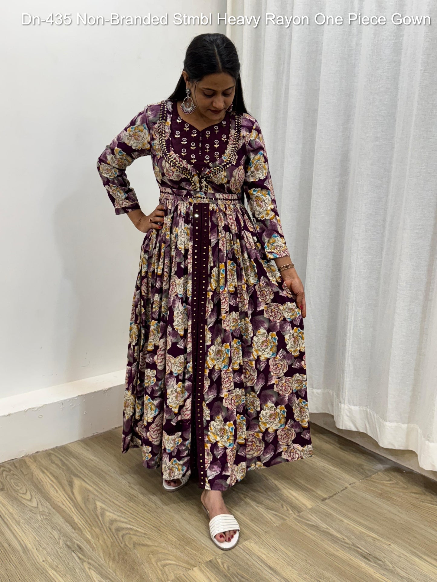 Dn-435 Non-Branded Stmbl Heavy Rayon One Piece Gown