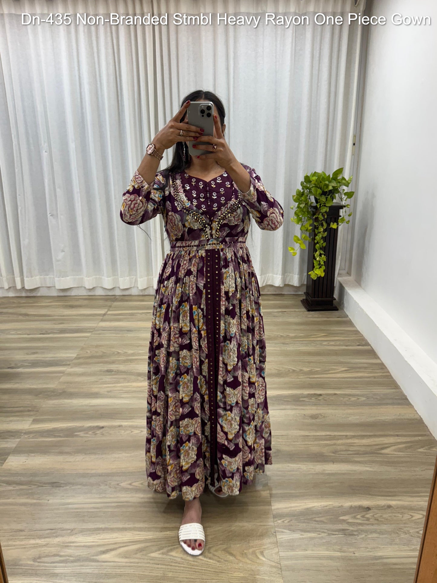 Dn-435 Non-Branded Stmbl Heavy Rayon One Piece Gown