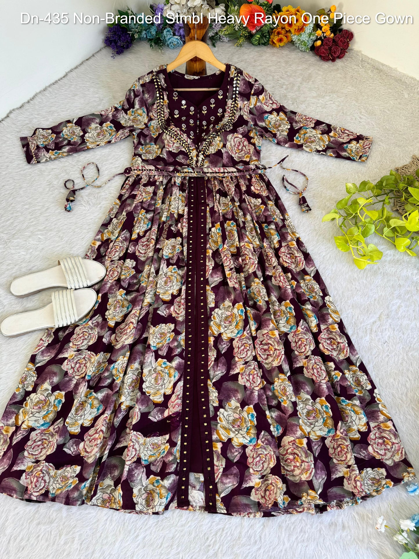 Dn-435 Non-Branded Stmbl Heavy Rayon One Piece Gown