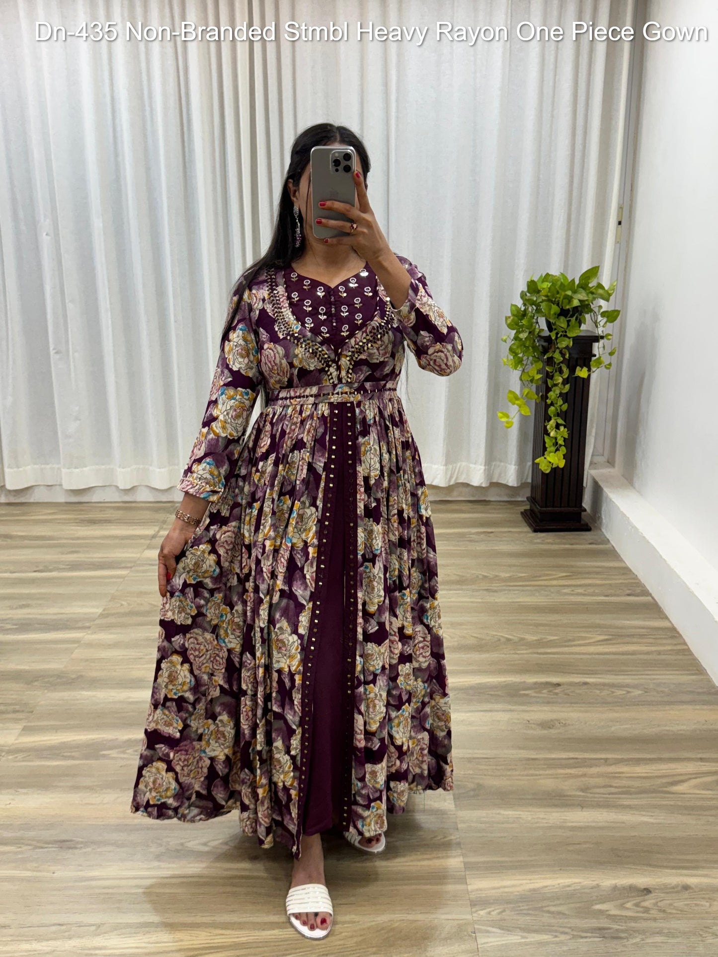 Dn-435 Non-Branded Stmbl Heavy Rayon One Piece Gown