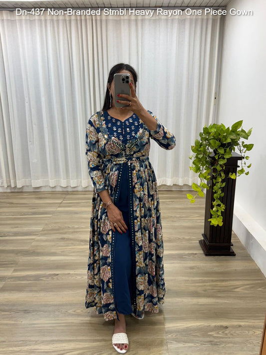Dn-437 Non-Branded Stmbl Heavy Rayon One Piece Gown