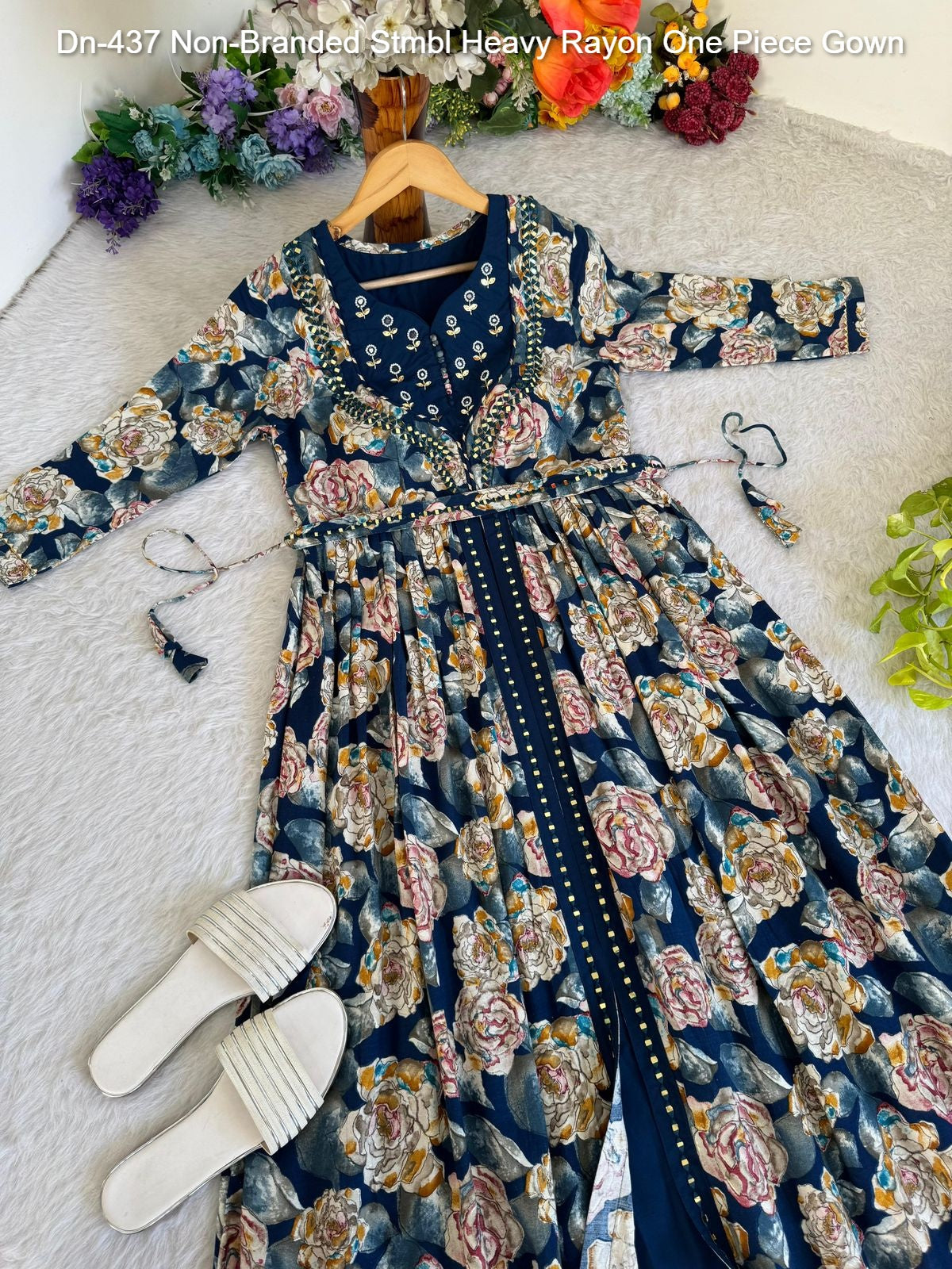 Dn-437 Non-Branded Stmbl Heavy Rayon One Piece Gown