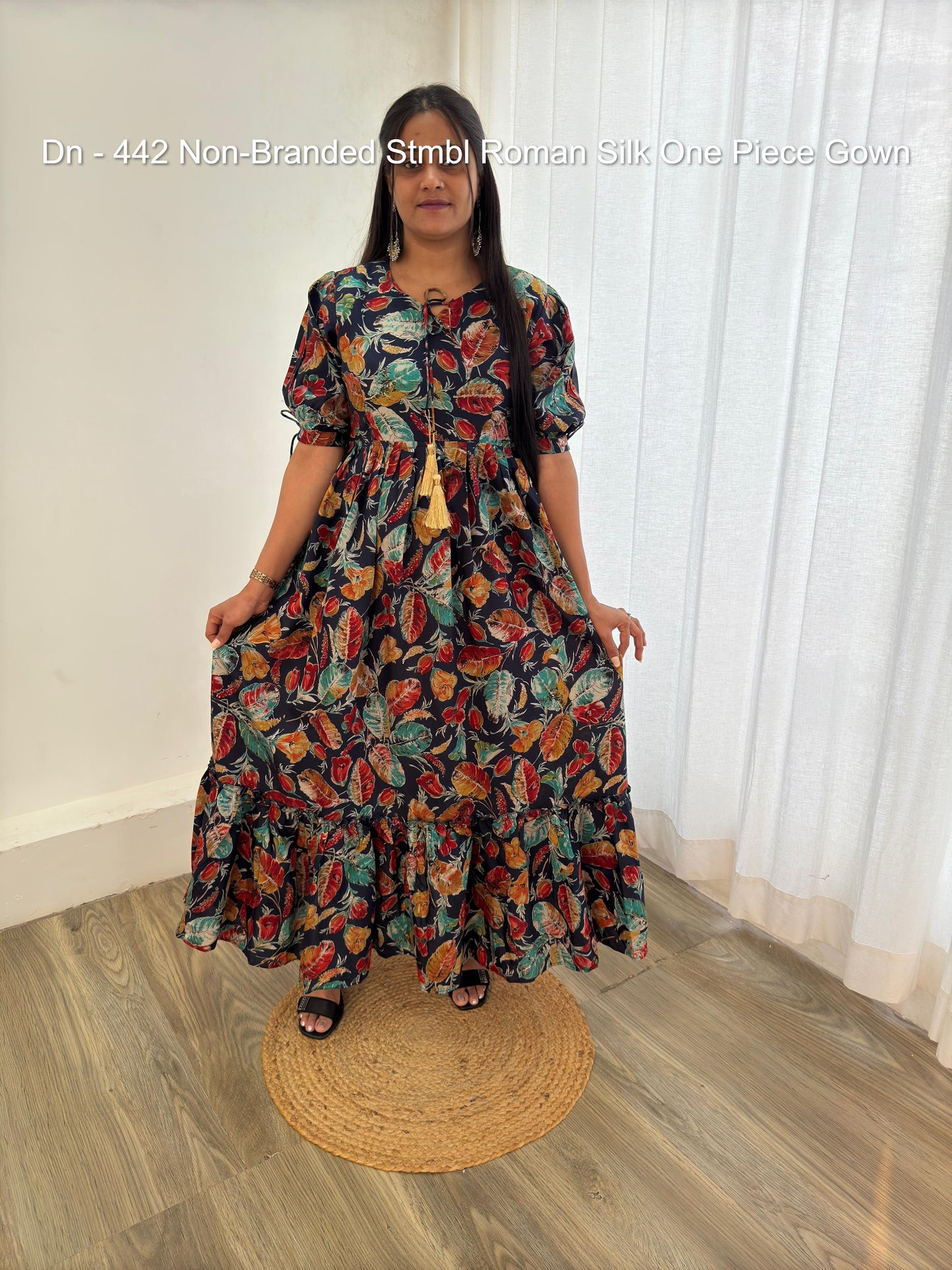 Dn - 442 Non-Branded Stmbl Roman Silk One Piece Gown