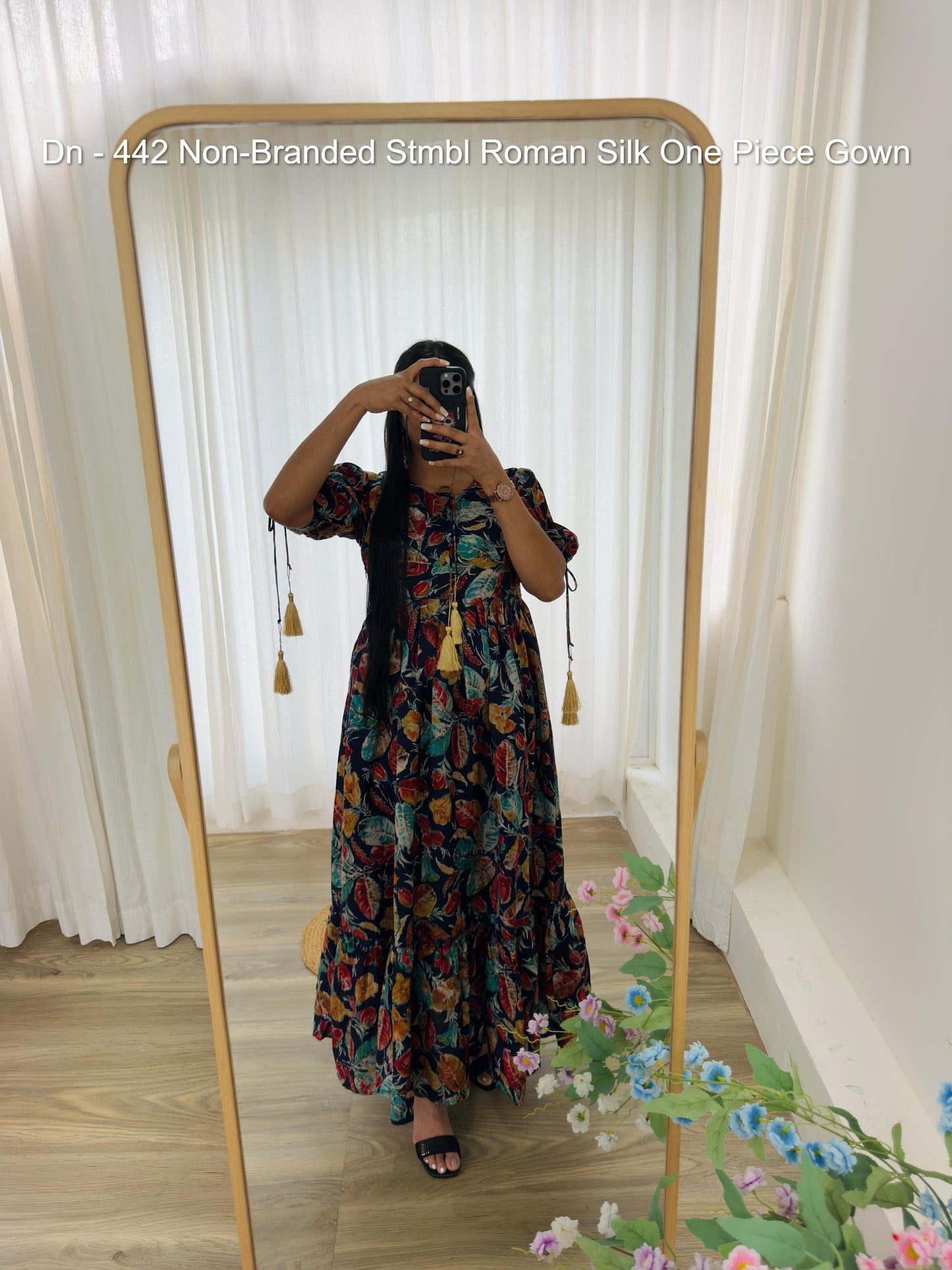 Dn - 442 Non-Branded Stmbl Roman Silk One Piece Gown