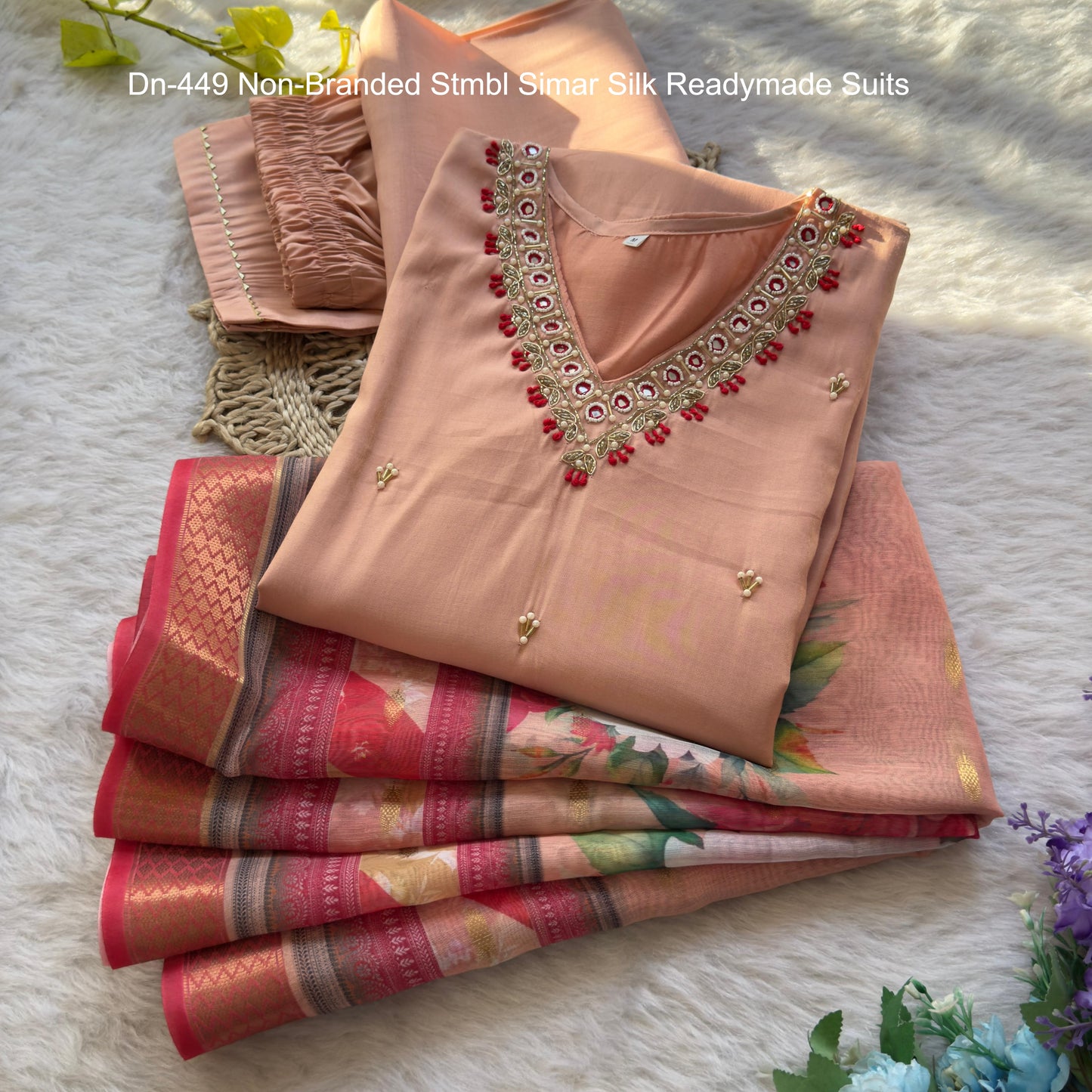Dn-449 Non-Branded Stmbl Simar Silk Readymade Suits