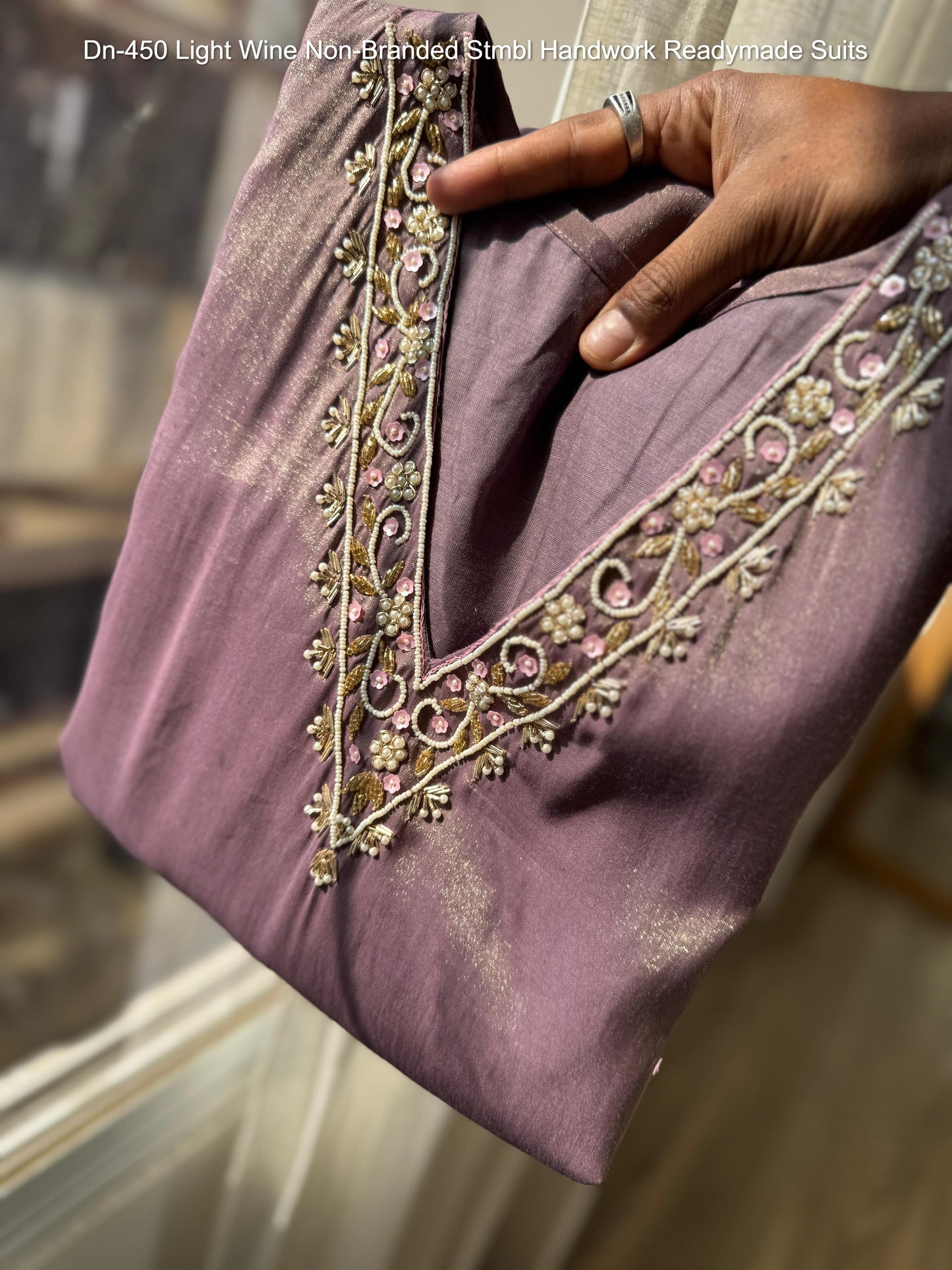 Dn-450 Light Wine Non-Branded Stmbl Handwork Readymade Suits