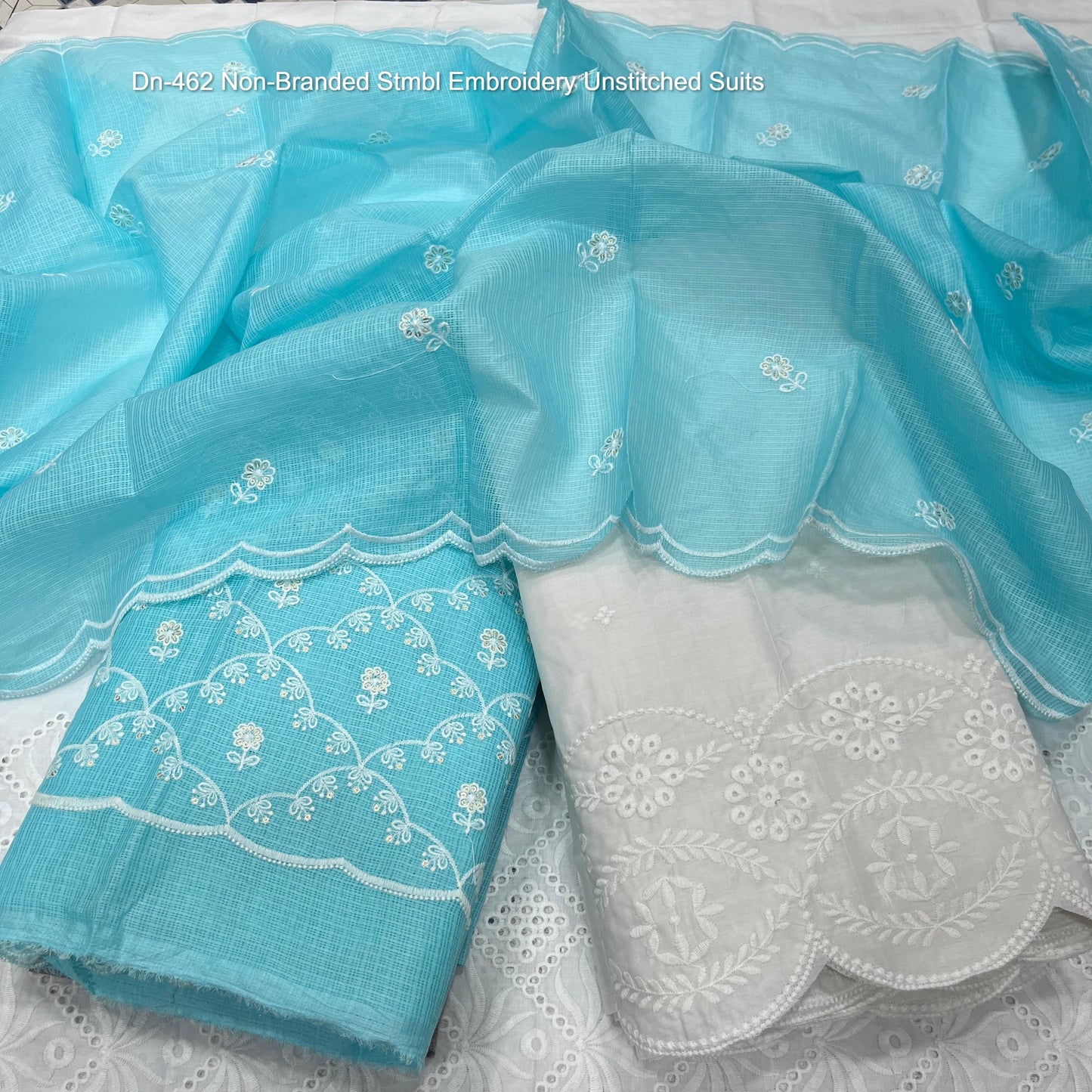 Dn-462 Non-Branded Stmbl Embroidery Unstitched Suits