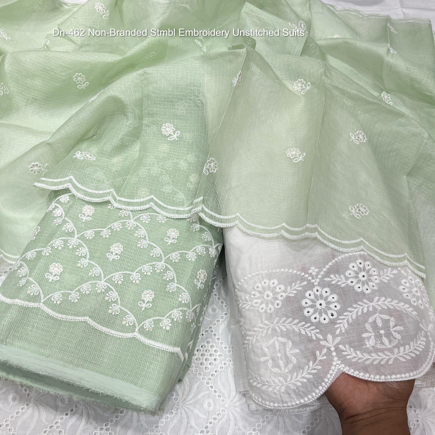 Dn-462 Non-Branded Stmbl Embroidery Unstitched Suits