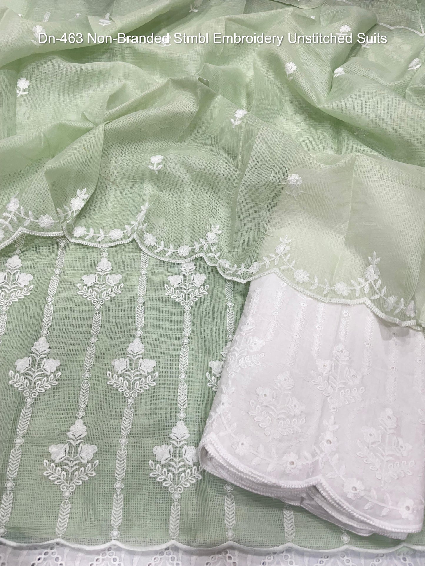 Dn-463 Non-Branded Stmbl Embroidery Unstitched Suits