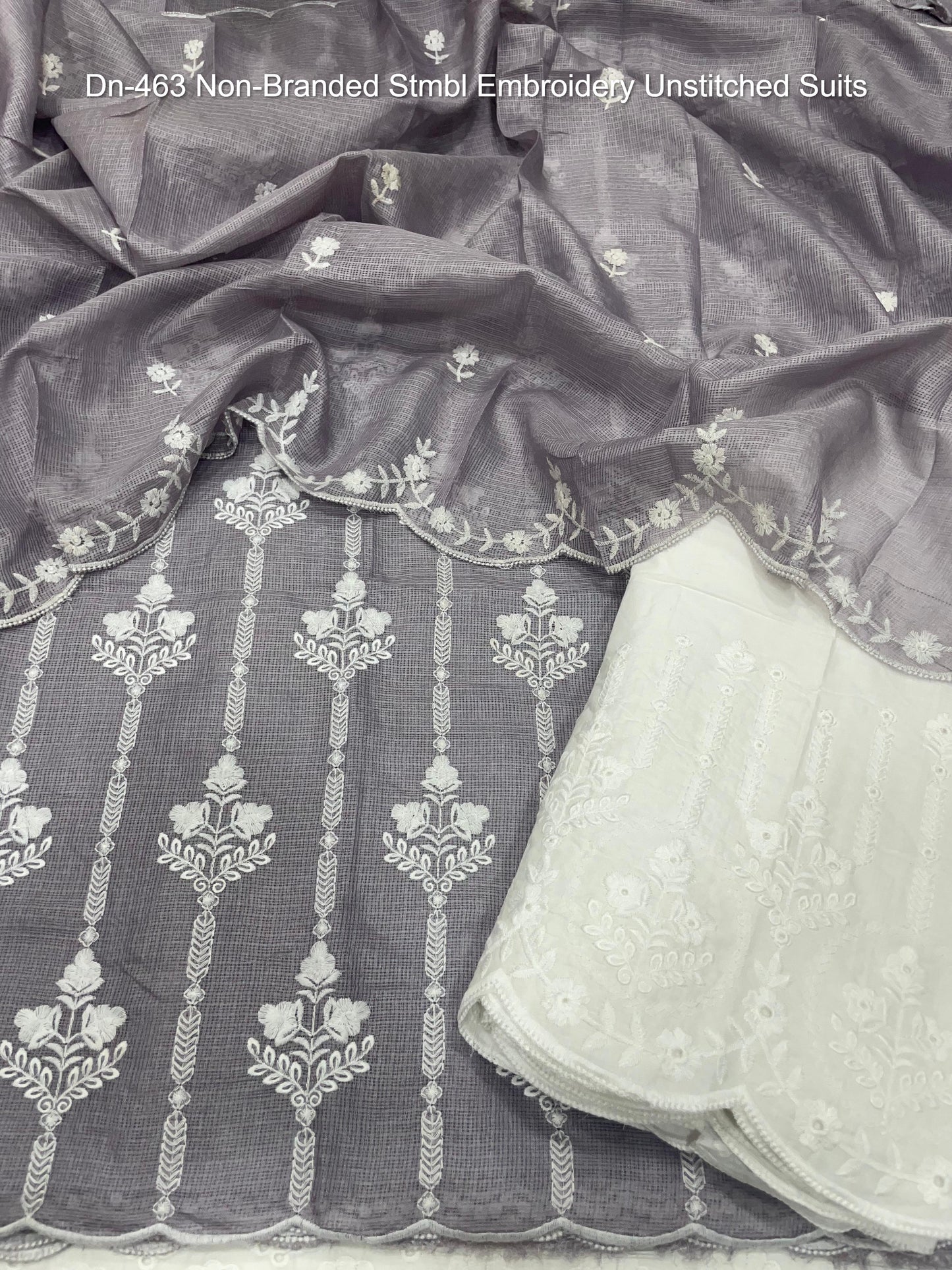 Dn-463 Non-Branded Stmbl Embroidery Unstitched Suits