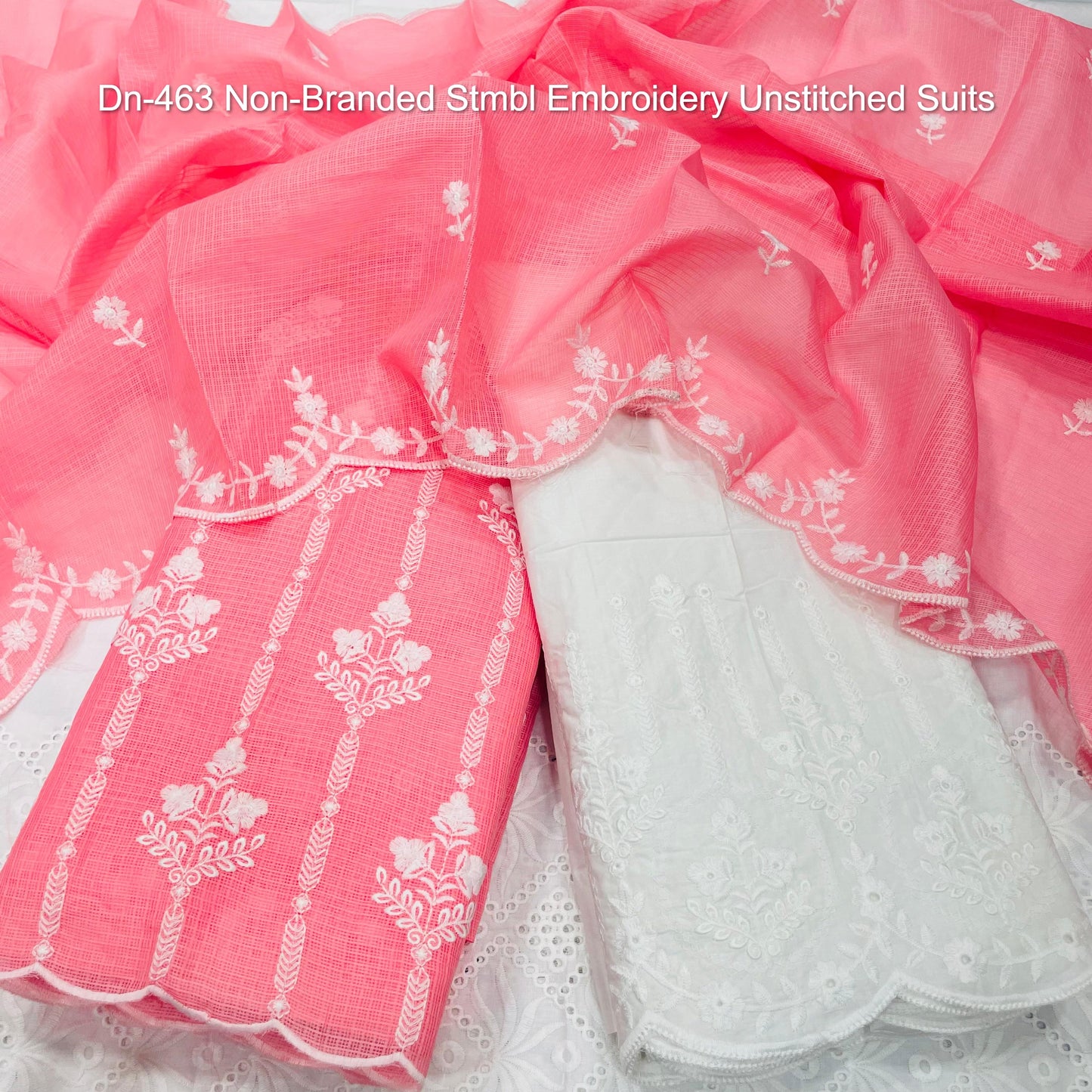 Dn-463 Non-Branded Stmbl Embroidery Unstitched Suits