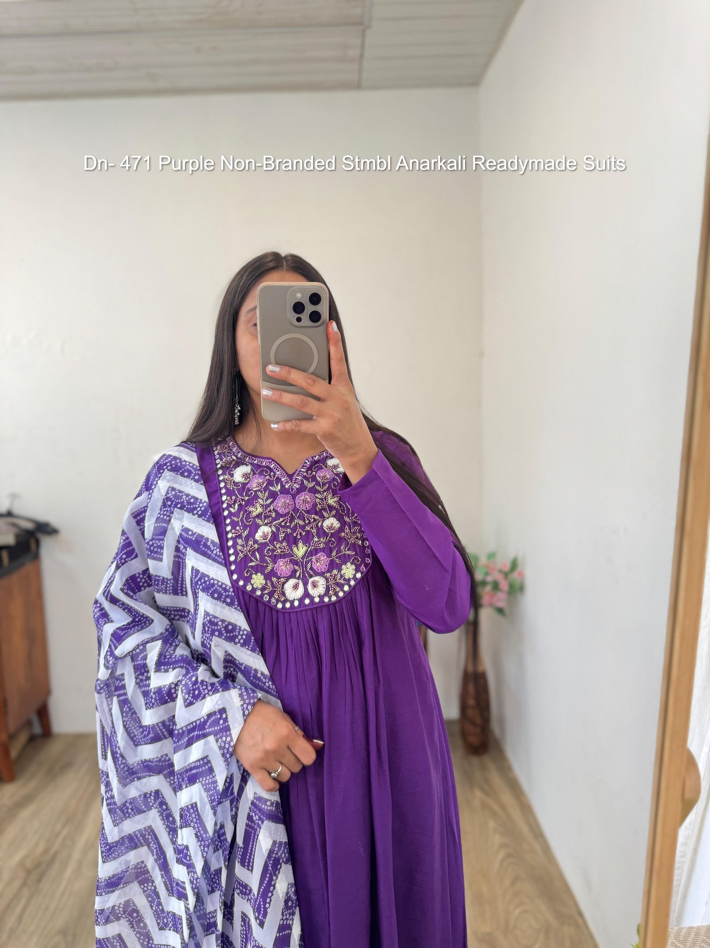 Dn- 471 Purple Non-Branded Stmbl Anarkali Readymade Suits
