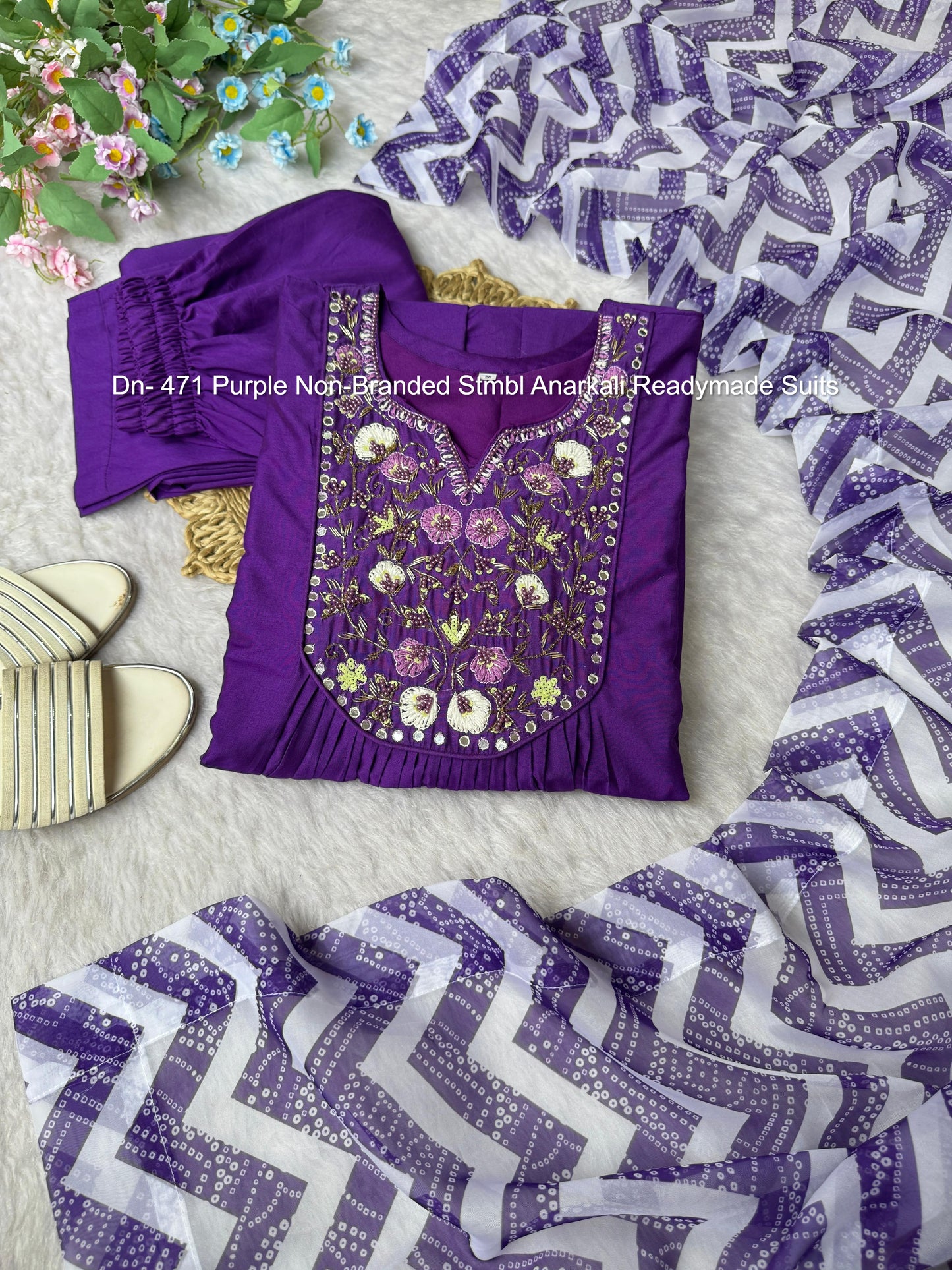 Dn- 471 Purple Non-Branded Stmbl Anarkali Readymade Suits