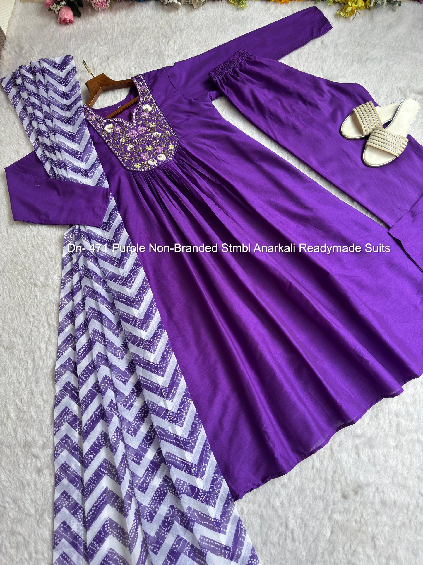 Dn- 471 Purple Non-Branded Stmbl Anarkali Readymade Suits