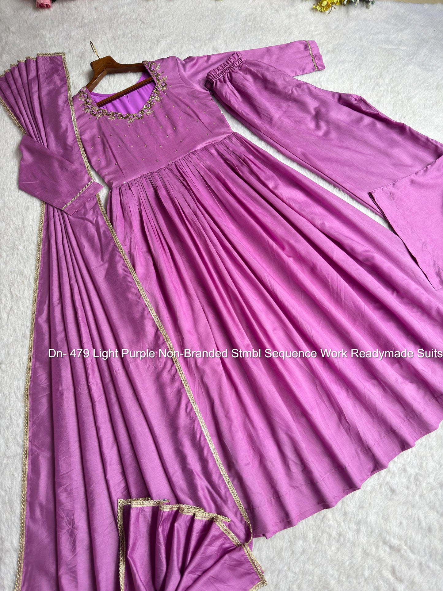 Dn- 479 Light Purple Non-Branded Stmbl Sequence Work Readymade Suits