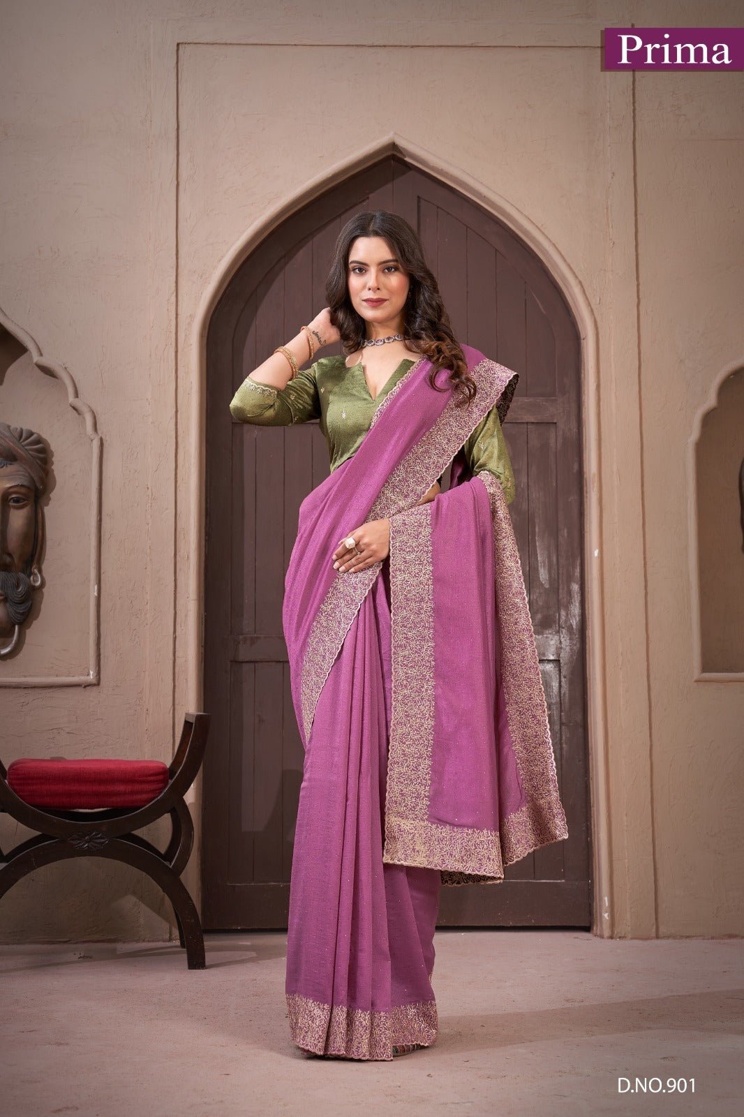 Dno 901 Prima Vichitra Sarees